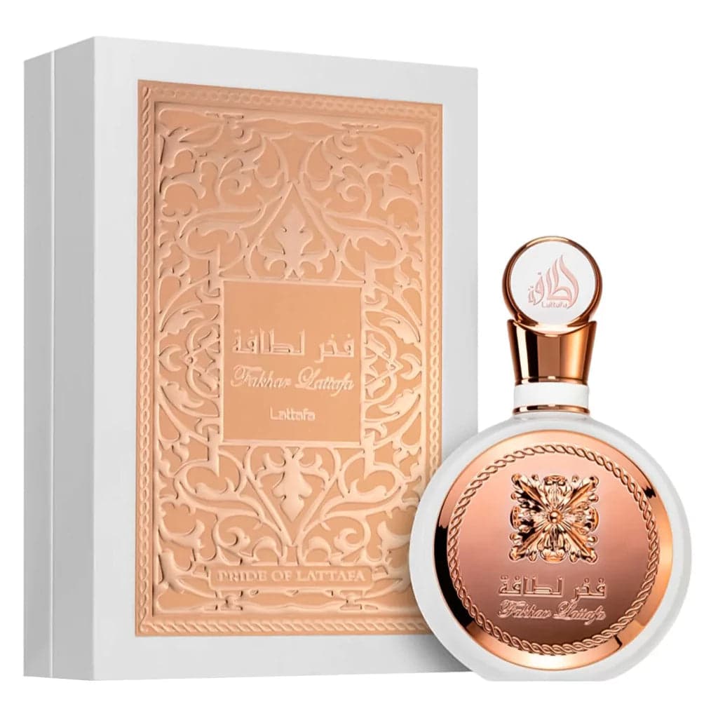 Lattafa Fakhar Rose — Eau de Parfum Feminino 100ml · Perfume florais de luxo