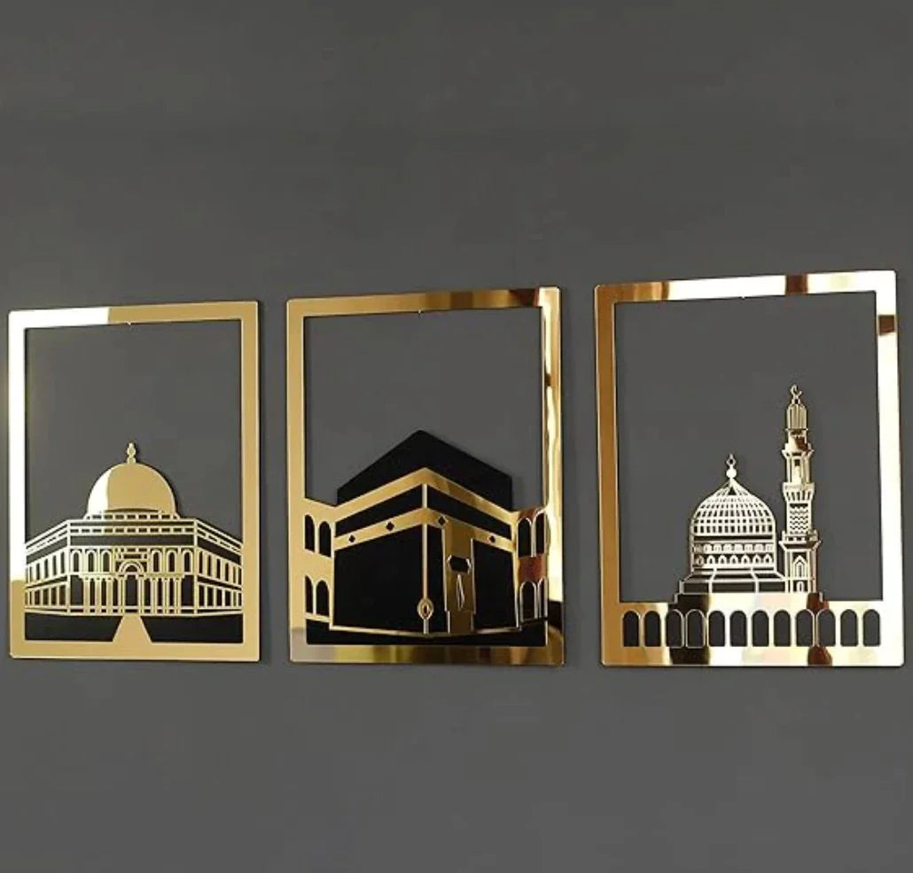 Wooden Acrylic Kaaba Wall Decor